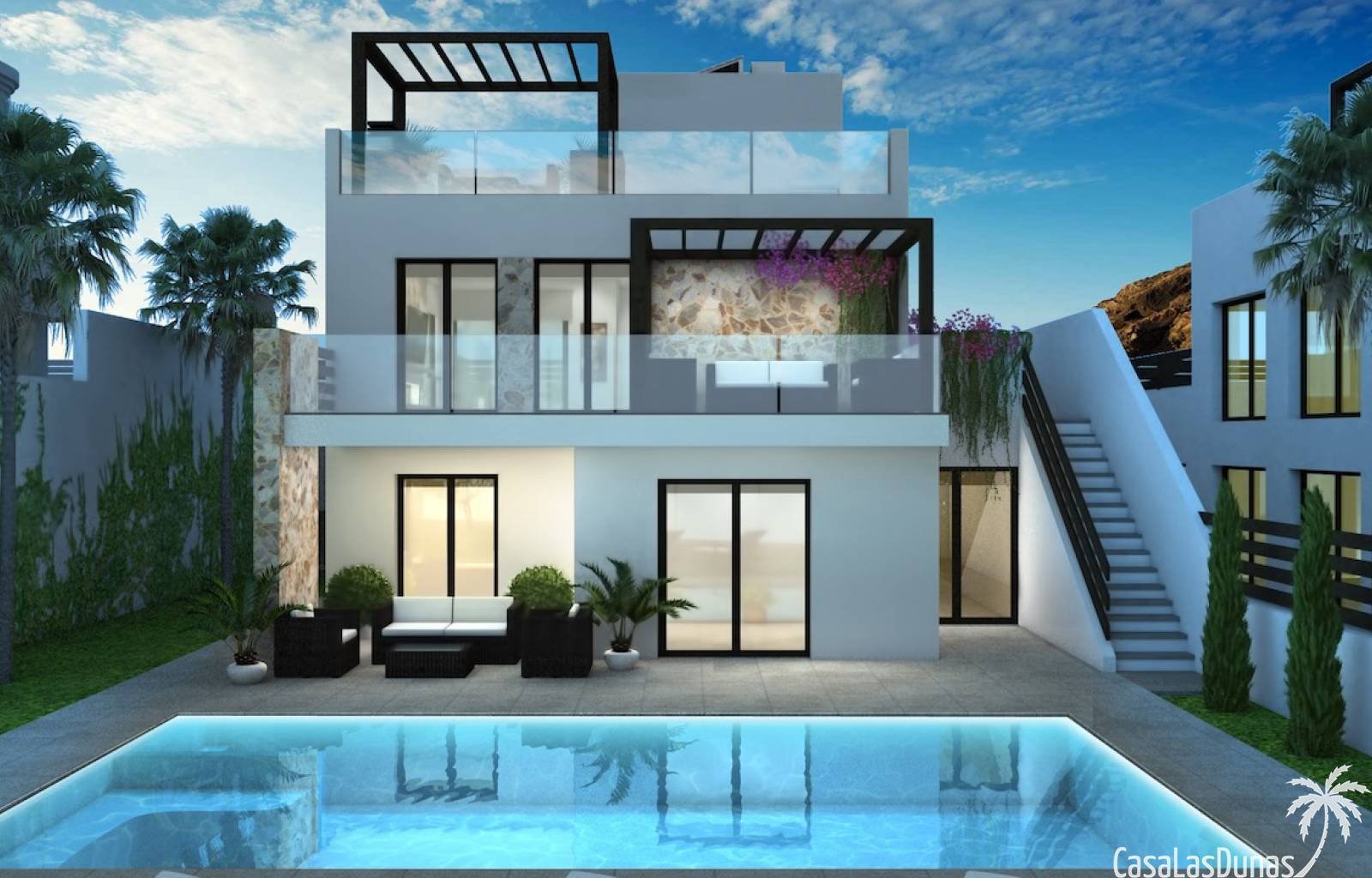 Villen in der ersten Reihe des Golfplatzes La Marquesa, mit Aufzug zu allen Etagen und mit 1 Schlafzimmer, 2 Suiten, 3 Bädern, geräumigem und komfort Villen in der ersten Reihe des Golfplatzes La Marquesa, mit Aufzug zu allen Etagen und mit 1 Schlafzimmer, 2 Suiten, 3 Bädern, geräumigem und komfort