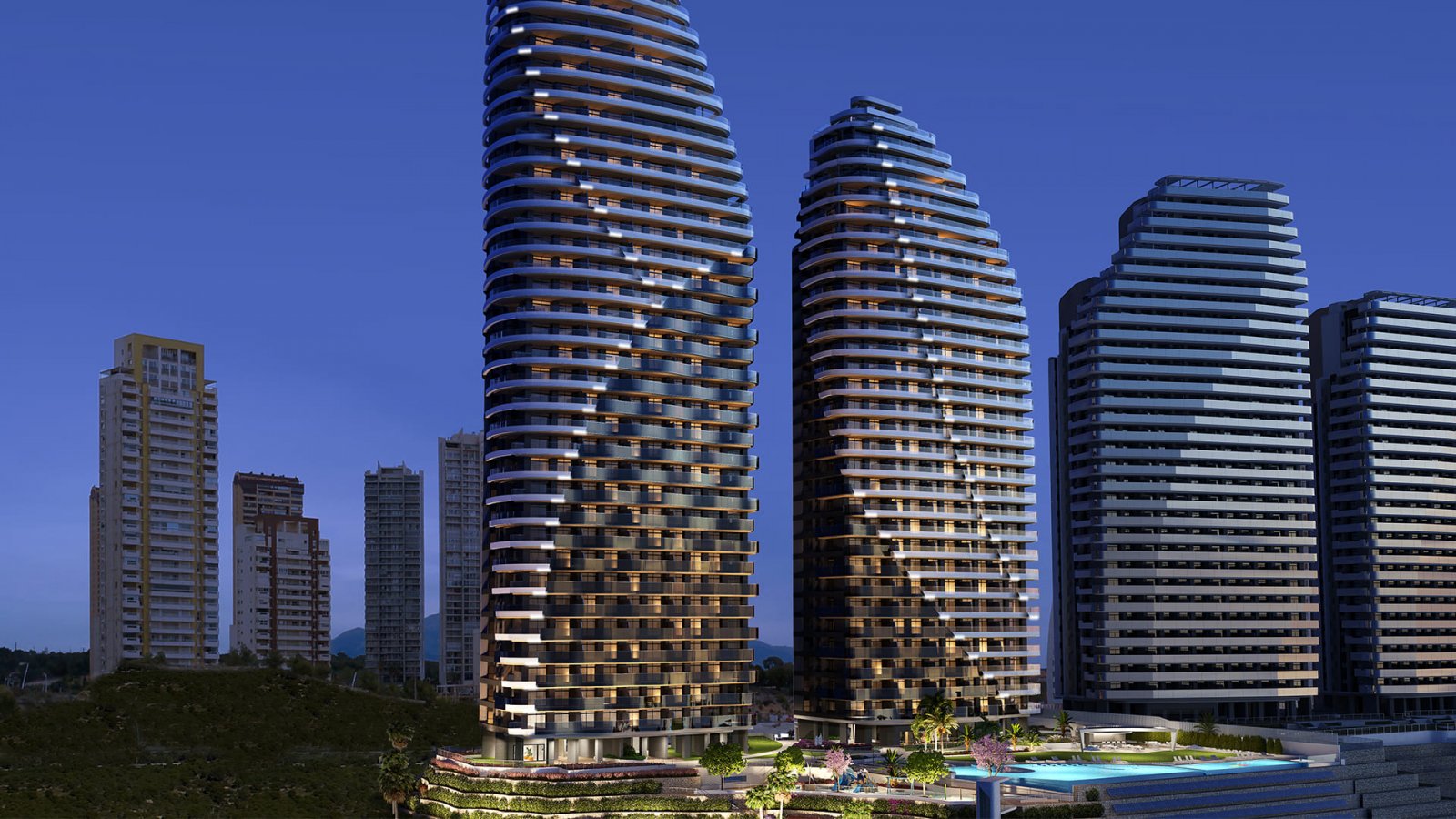 In der lebhaften Stadt Benidorm gelegen, bietet dieser Wohnkomplex eine Auswahl von 168 Immobilien, darunter Apartments und Penthäuser. Entworfen für In der lebhaften Stadt Benidorm gelegen, bietet dieser Wohnkomplex eine Auswahl von 168 Immobilien, darunter Apartments und Penthäuser. Entworfen für